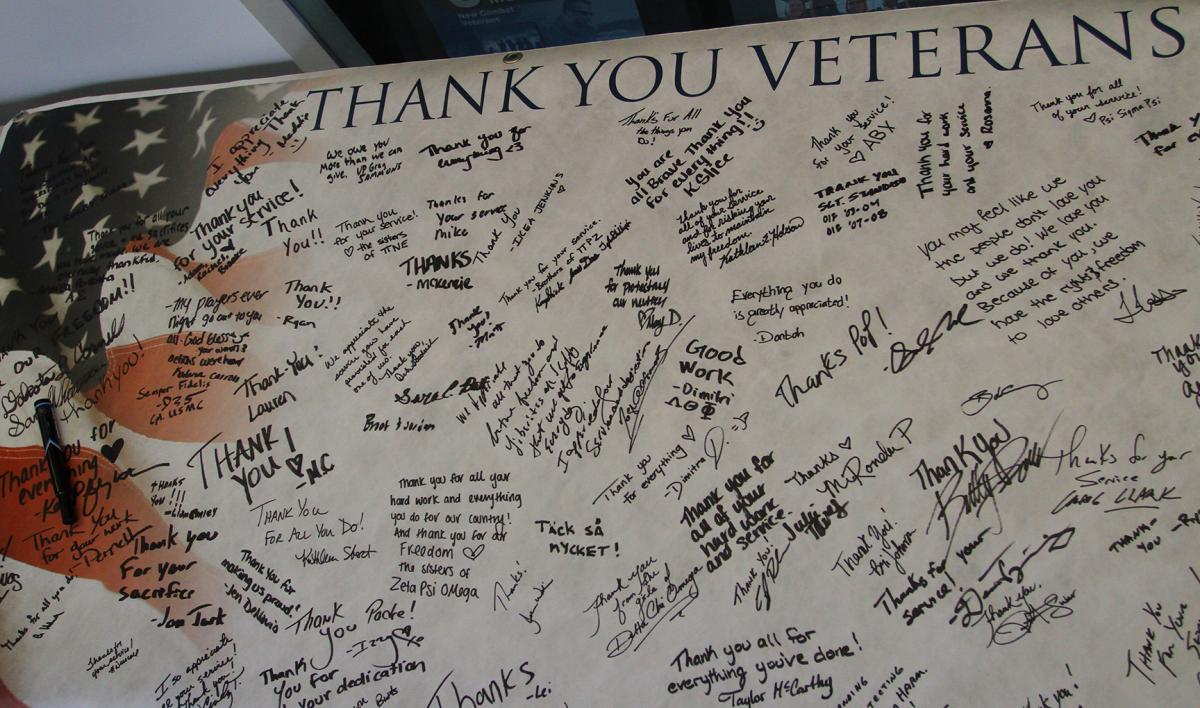 Poster signed by students thanking Veterans