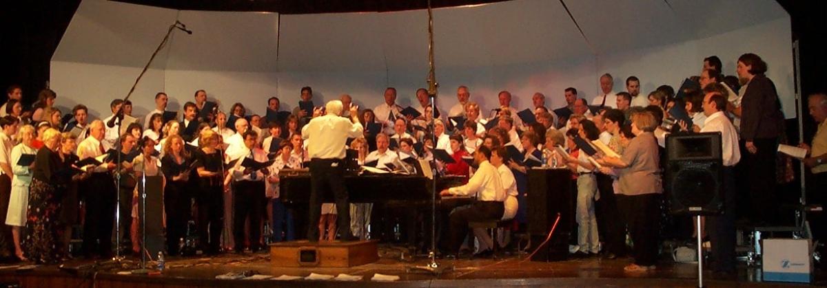 Anthony Cappadonia directs an Alfred State Alumni Choir during a past Spring Concert. The 2023 Spring Concert is scheduled for April 23, 2023, at 2 p.m. in the Cappadonia Auditorium. 