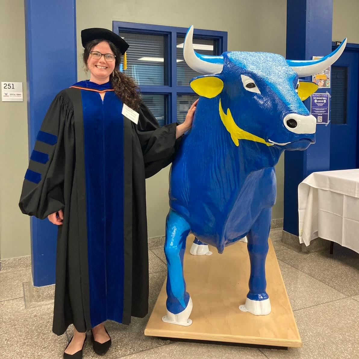 Dr. Angela Graves poses with Big Blue