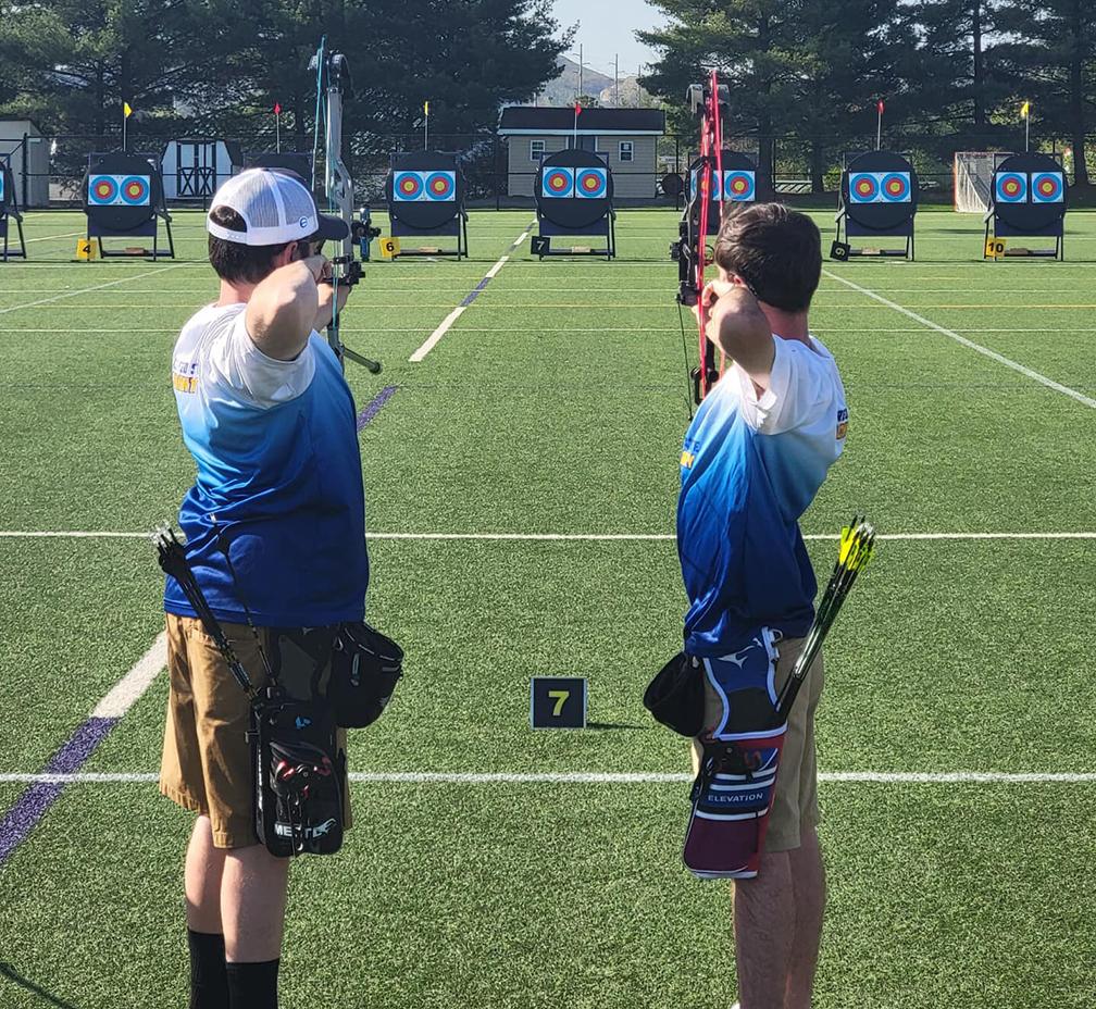   Students practicing archery

