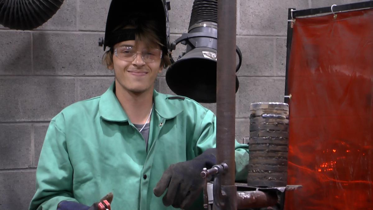 student in his welding lab