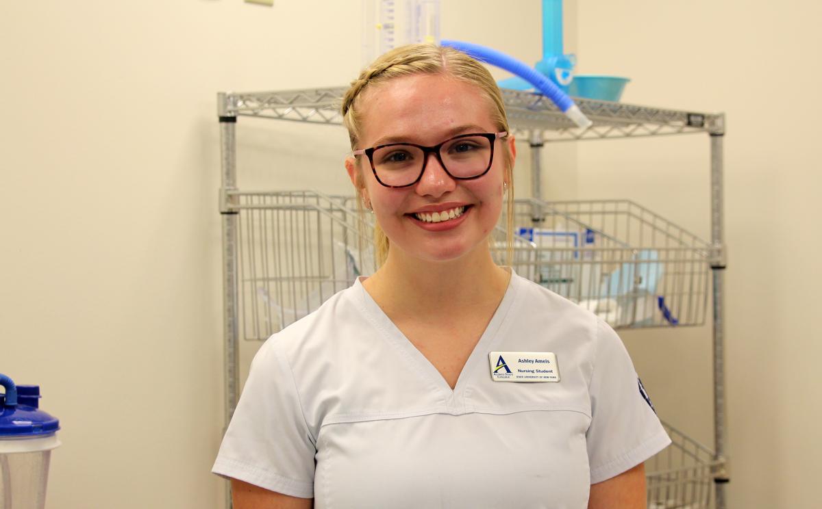 Ashley Ameis in the nursing lab