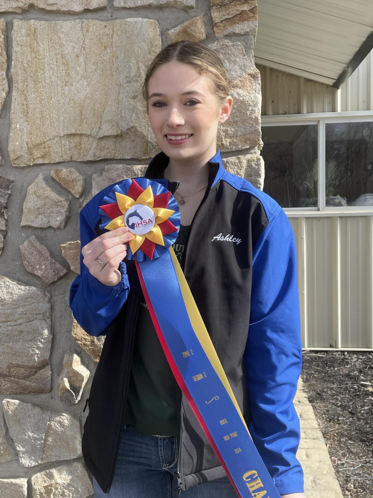 Student displays award