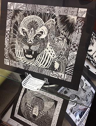 Bath Haverling High School Student Art Hinkle Library Display