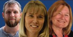headshots of Mark Bloxsom, Francine Staba, and Dianne Clark