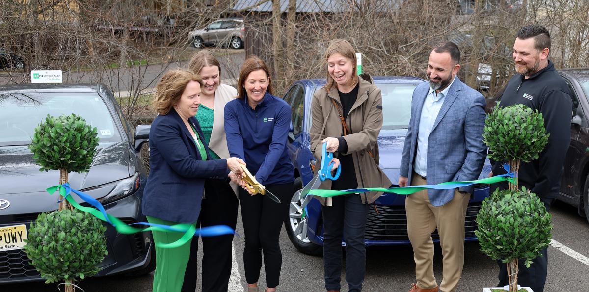 ribbon cutting for new car share program