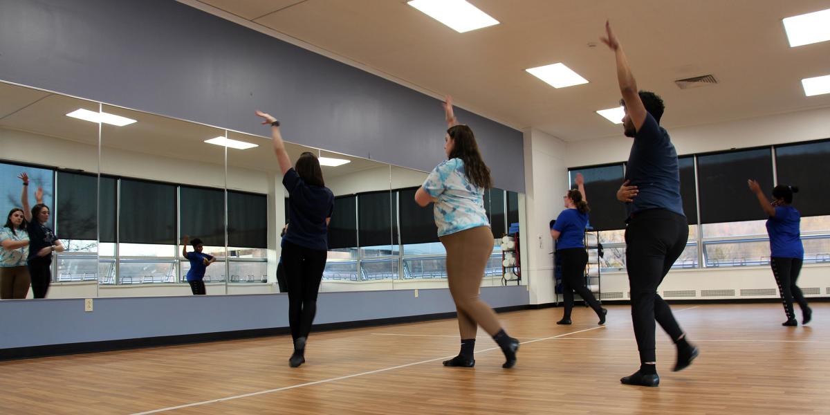 Members of the Alfred State Dance team practice in The Studio.