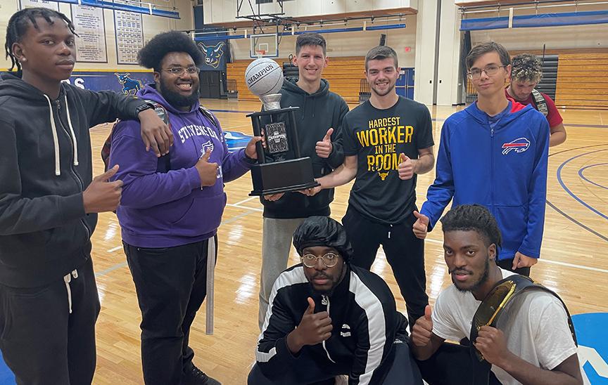 Sport Business Club 3v3 Basketball League founders. Back Row (L to R): Brandon Jocelyn, Marcus Lawson, Ben Pollack, Ben Reding, and Nathan Kruckow. Front Row (L to R): Mo Olasupo and Ryan Rosa. Not pictured: Jake Brotherton. 