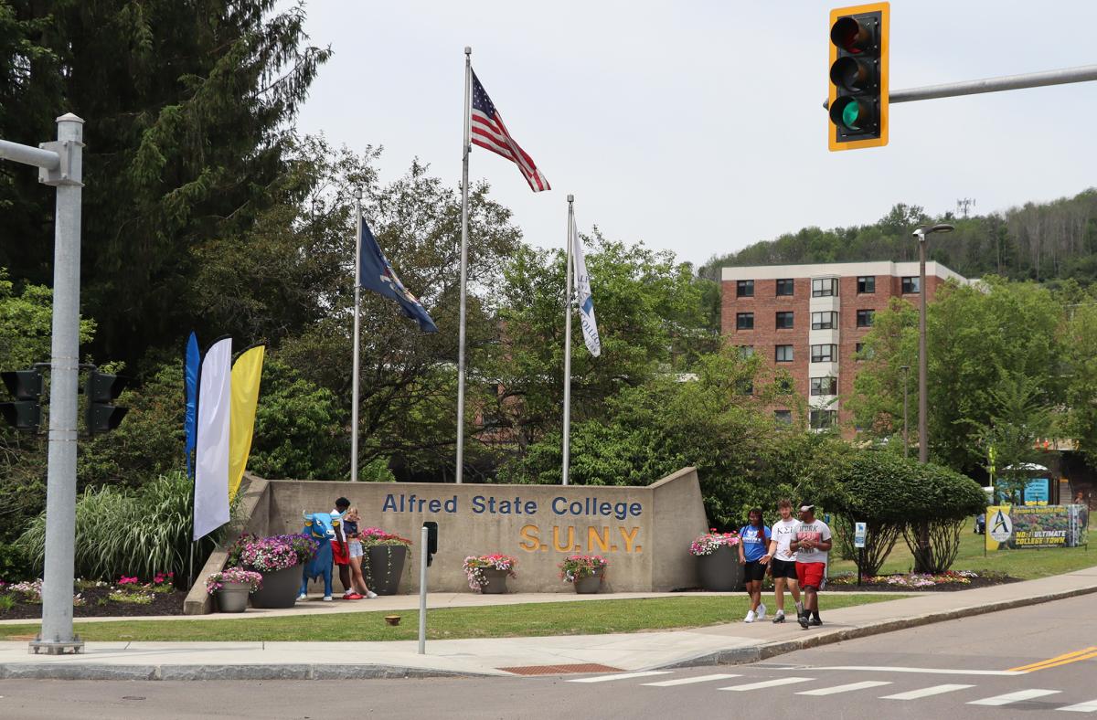 flags at front entrance