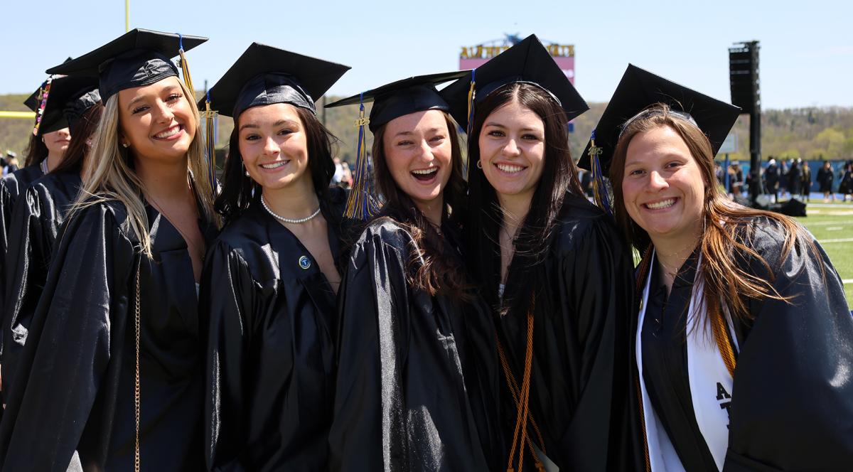 students at commencement ceremonies