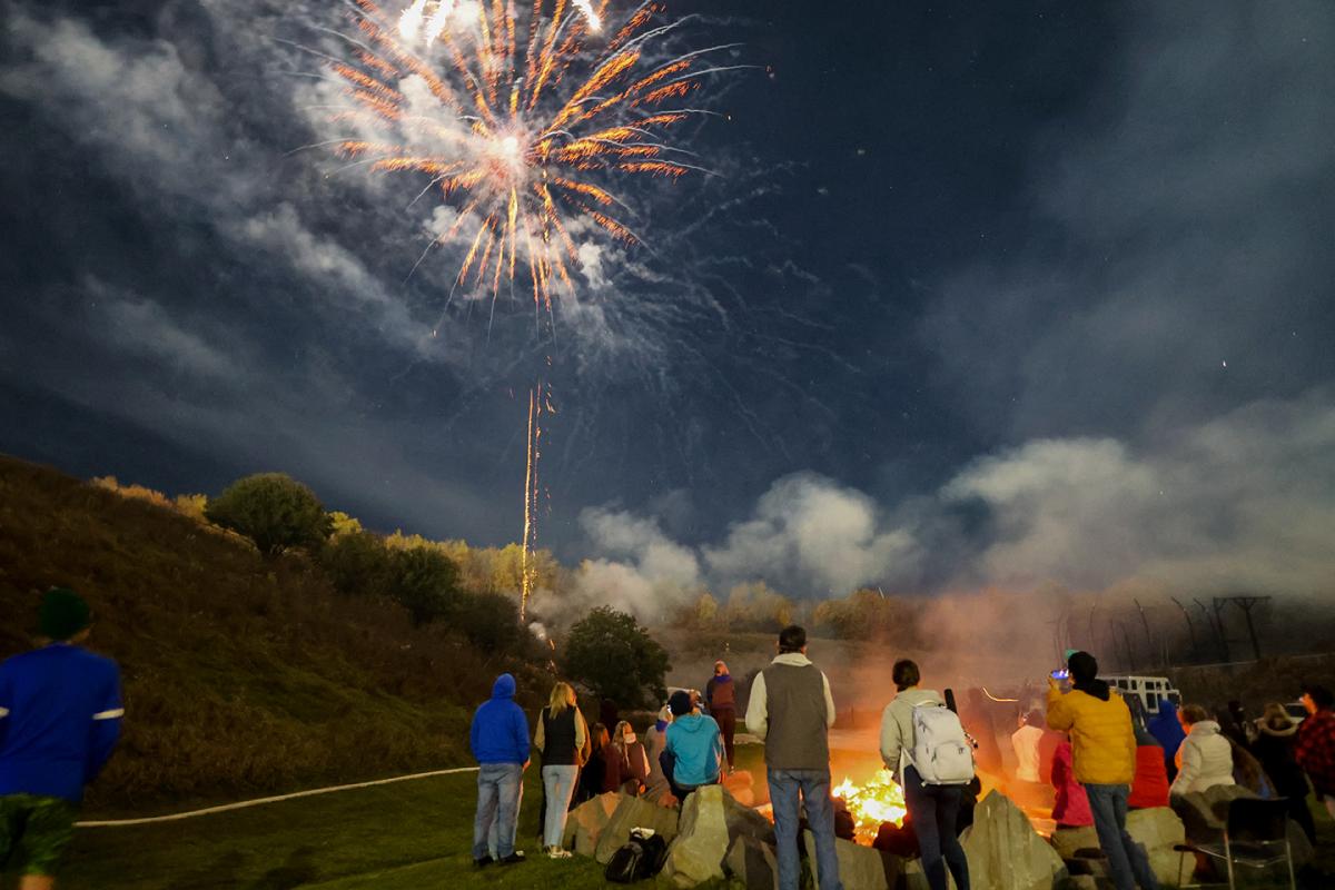 Students enjoy fireworks