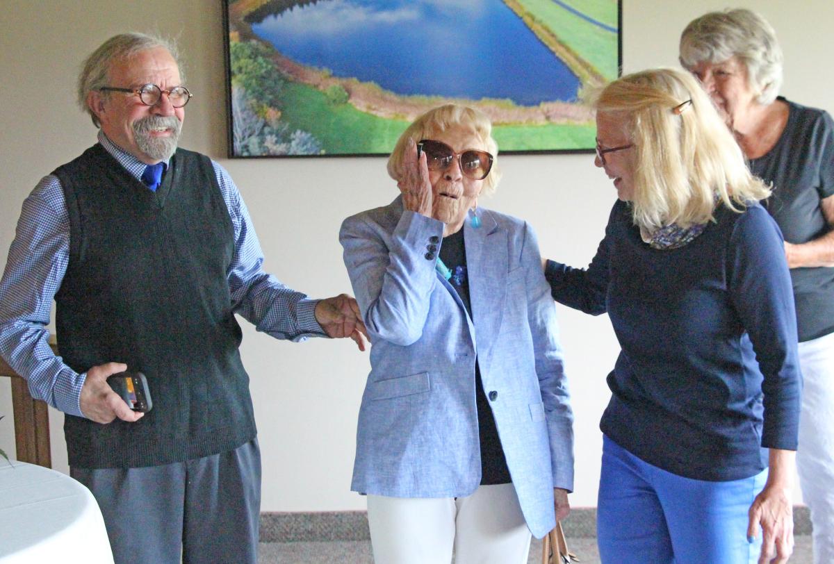 The Alfred community celebrated Mary Huntington's 100th Birthday at the Lake Lodge.