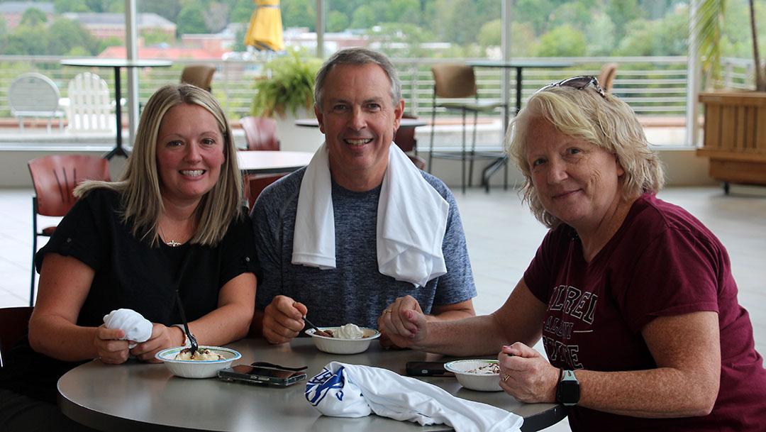 Members of health and wellness enjoy a sundae