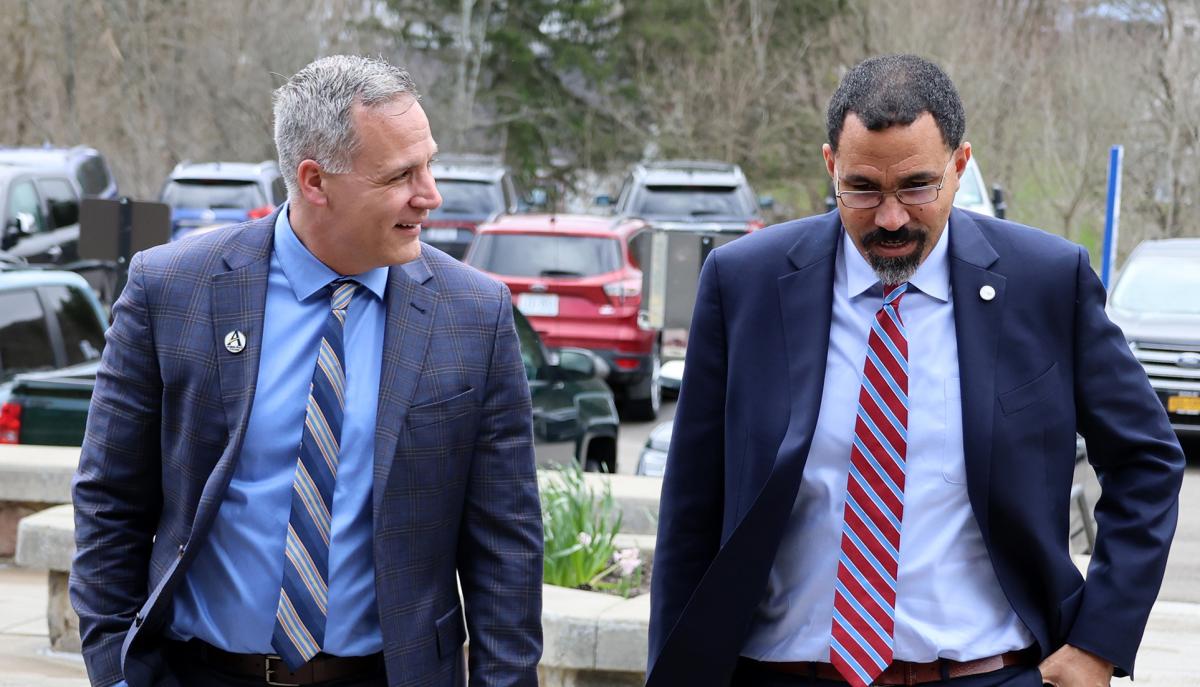 Dr. Mauro walks with Chancellor King