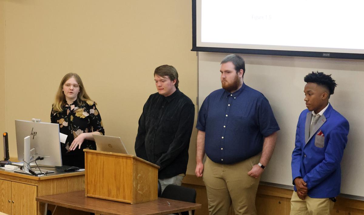 Students making a presentation