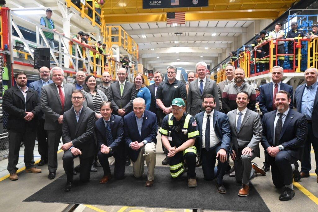 Alfred State College President, Dr. Steven Mauro, is among Southern Tier leaders at the Alstom event with US Senate Majority Leader Chuck Schumer. Alfred State’s partnerships with Alstom are multi-faceted.