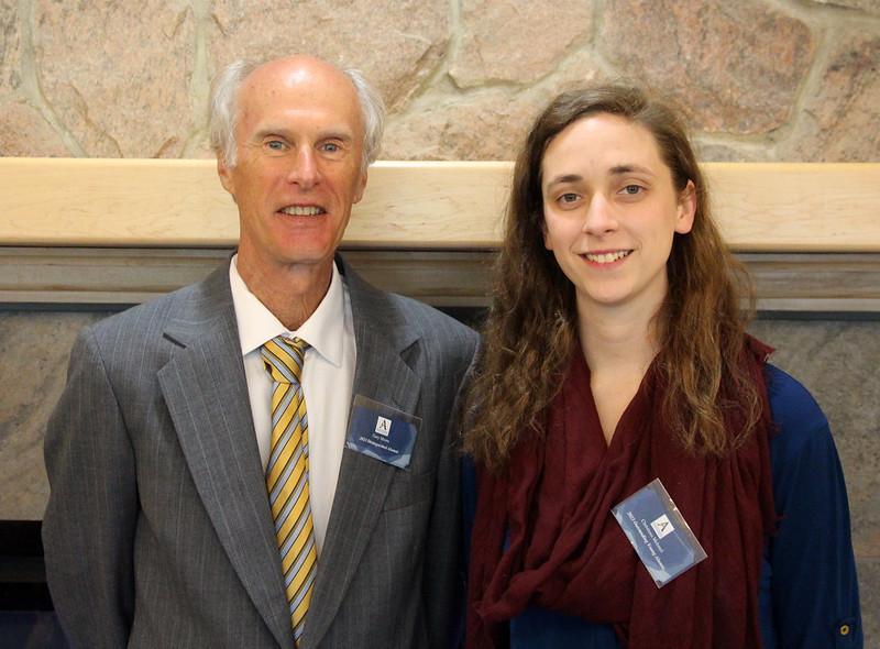 2023 Alumni Award honorees Gary Moore ’76 and Christiana Mehmel ’19 prior to the Alfred State Honors Convocation.
