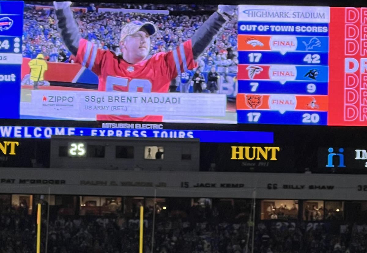Brent Nadjadi recognized at the Bills game