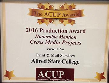 Print and Mail Services Honorable Mention 2016