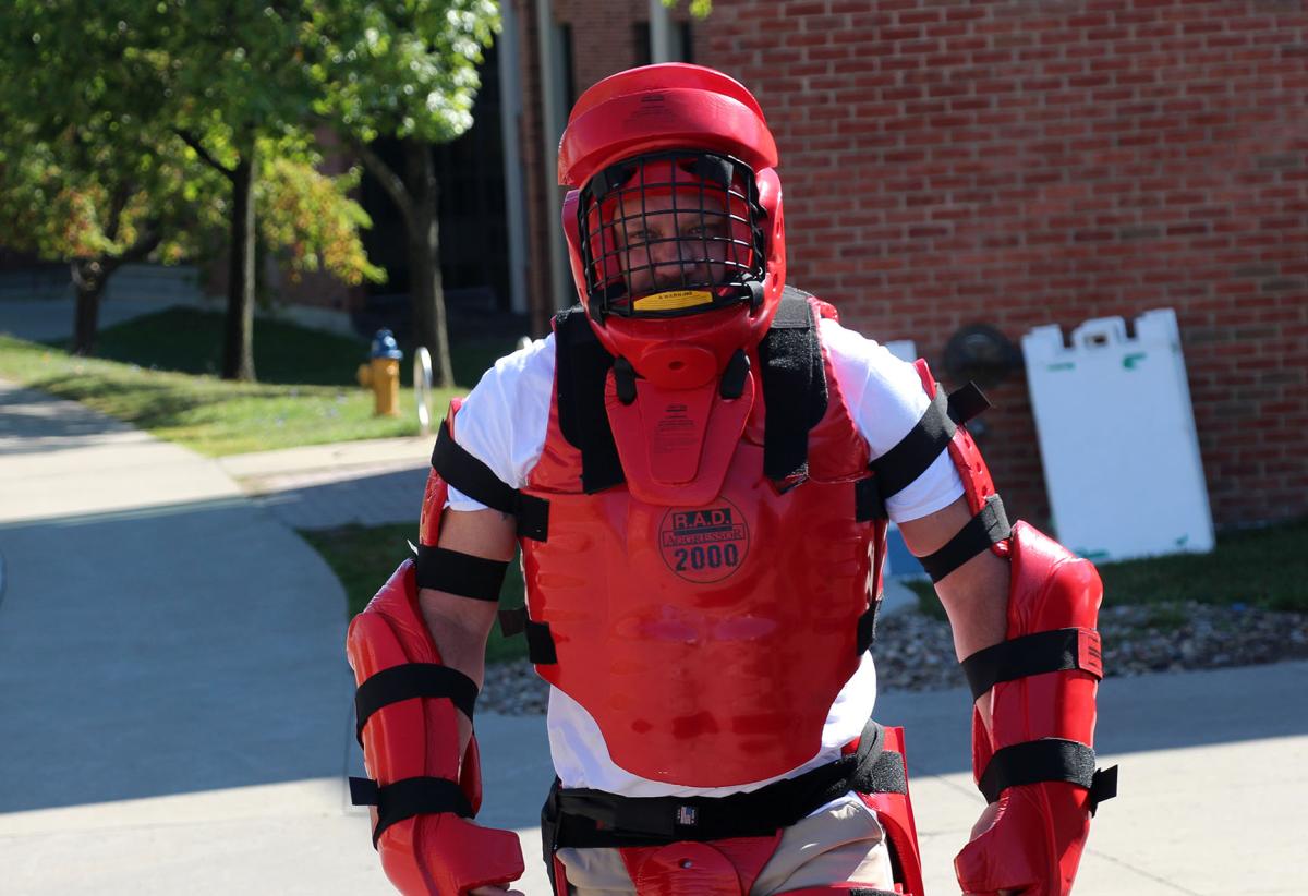 University Police at Alfred State conduct a red-suit drill as the fall semester starts.