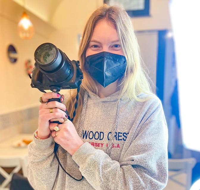 Katrina Rowe at a photoshoot during her internship in Sorrento.