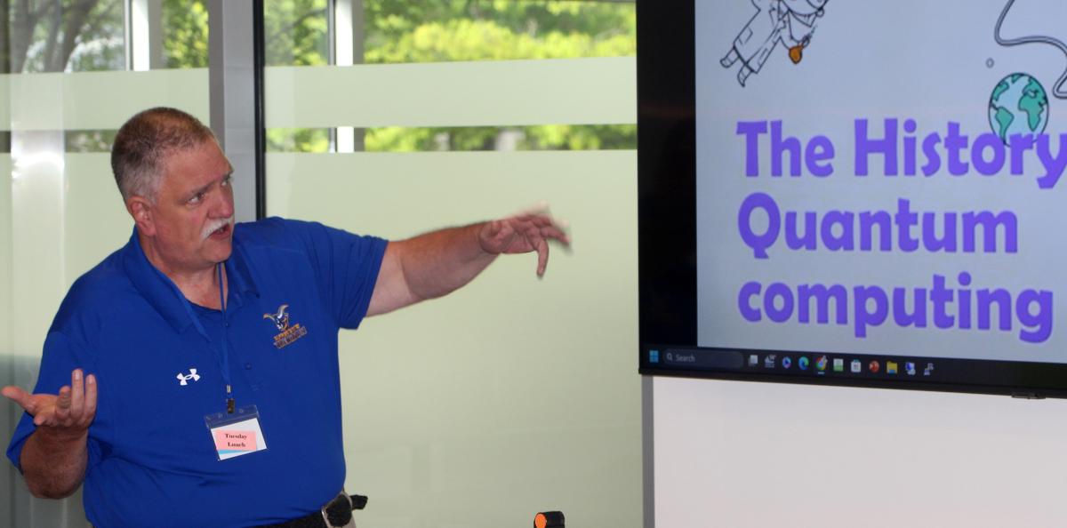 Russell Rittenhouse, an Instructional Support Associate in the Computer and Information Technology department at Alfred State, presents at the STEM 360 conference