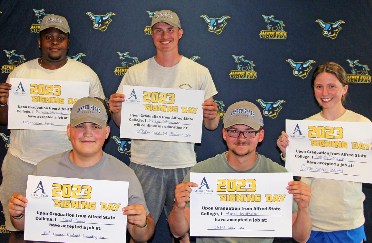 Career Signing Day recognized how students have landed their job prior to graduation at Alfred State and won a statewide award for innovative public relations initiatives.