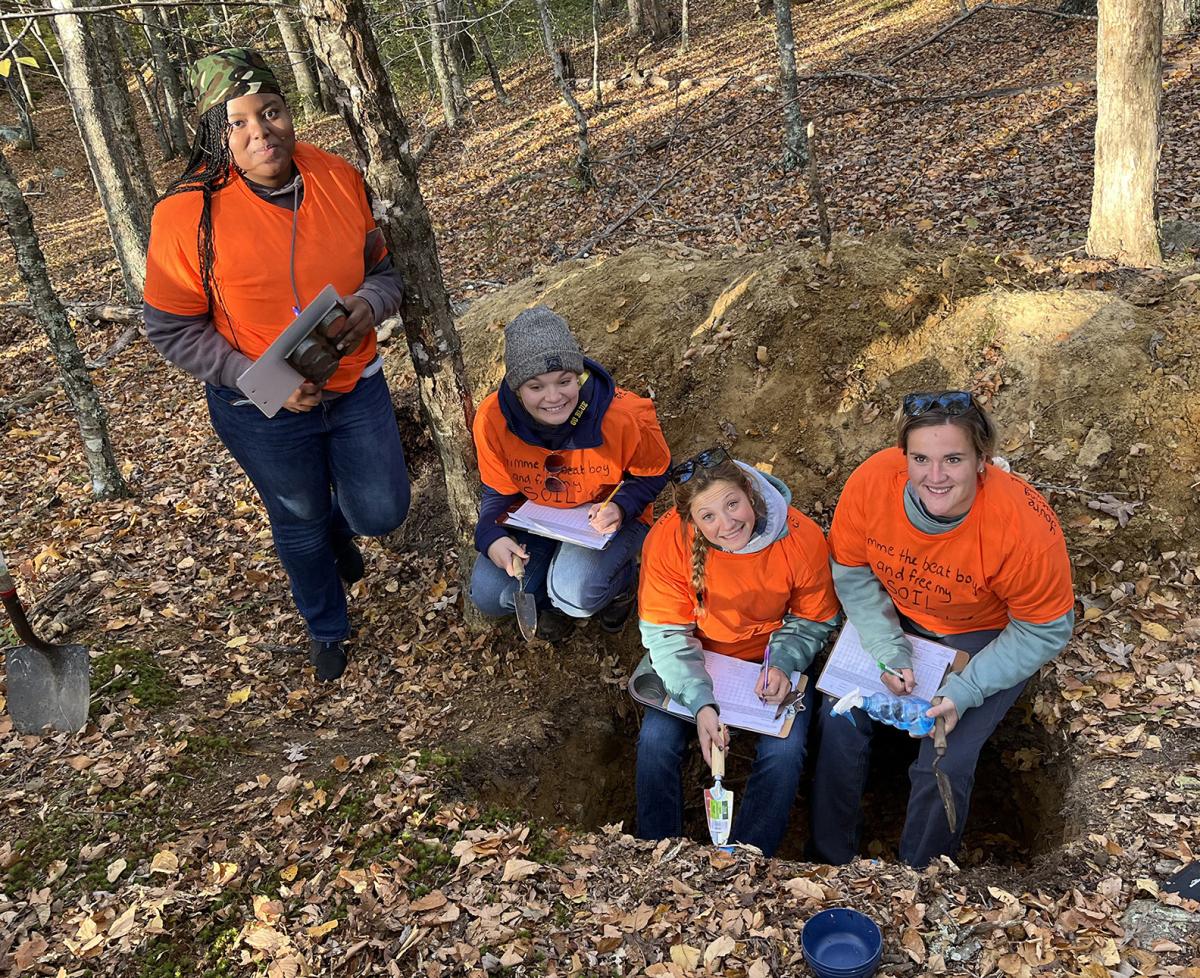 students compete in a soil competition