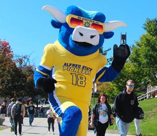 Big Blue shows off his protective glasses for the solar eclipse.