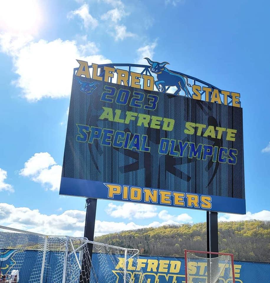 Scoreboard at Pioneer Stadium welcomes Special Olympians