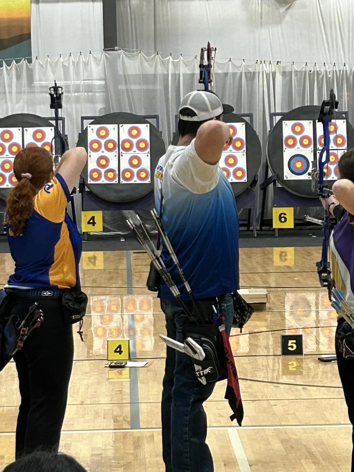 Brandon Stanton takes aim at an archery competition.