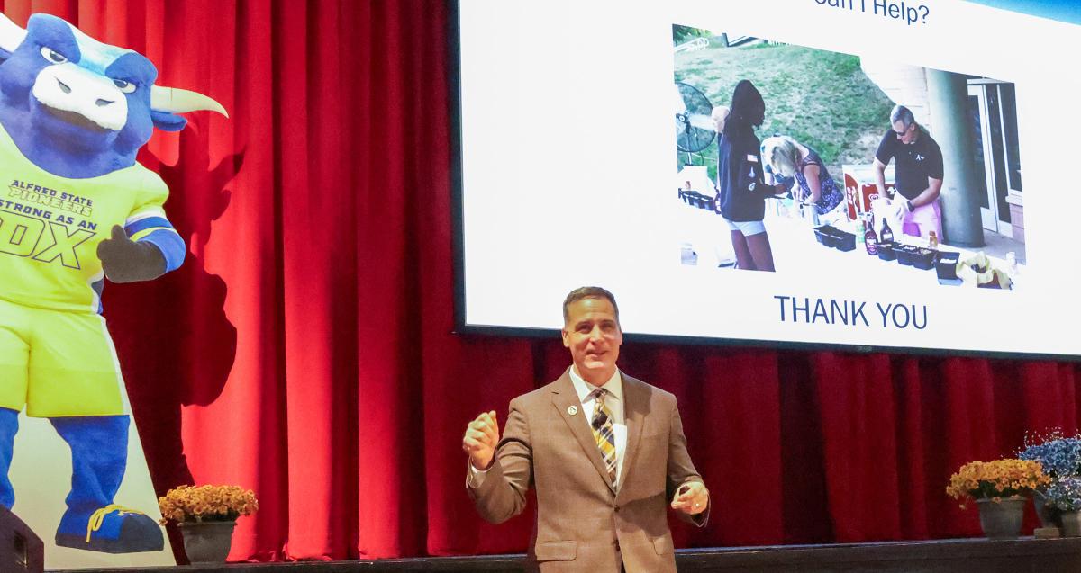 Dr. Mauro speaks at the spring 2024 opening address