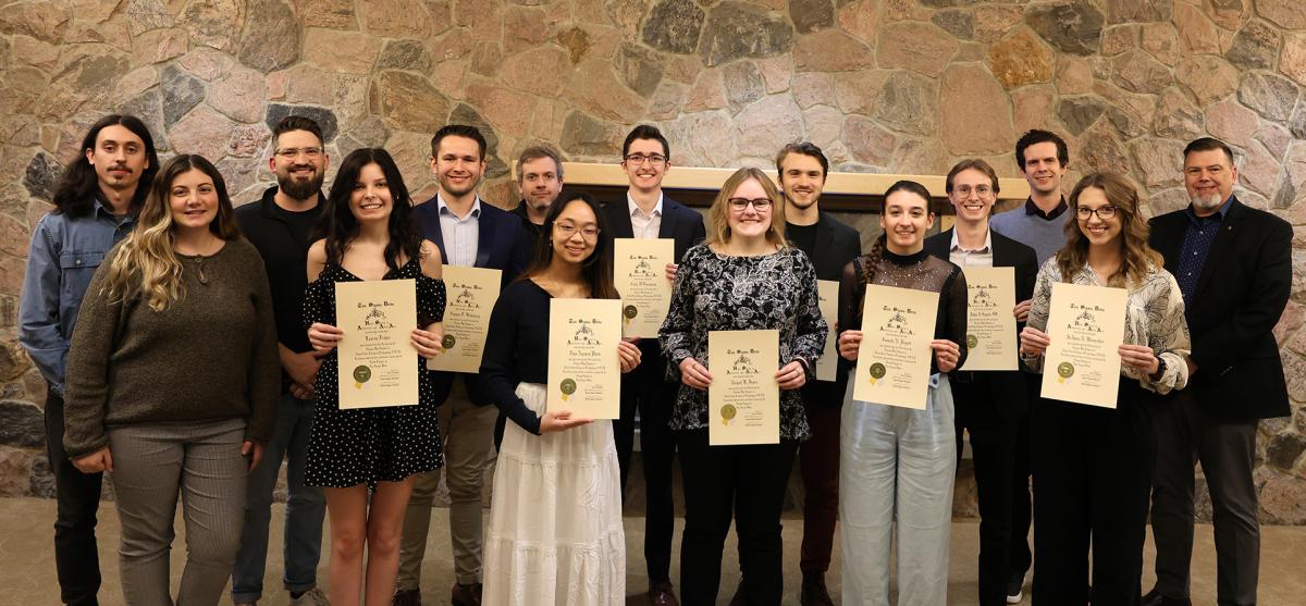 The inaugural class of the Tau Sigma Delta honor society.