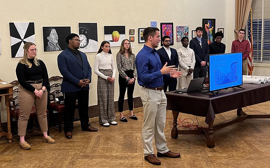 Alfred State architect students present redesign plans to the Wellsville community