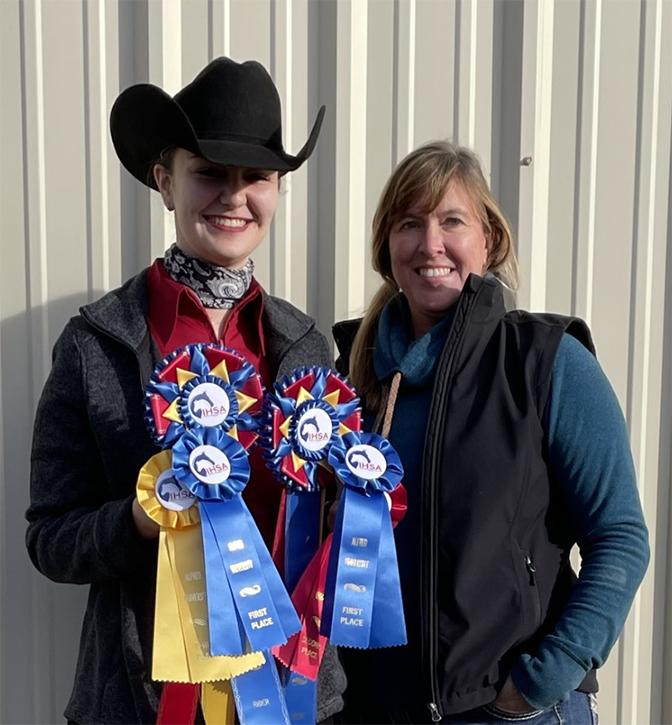 Riethmiller displays her ribbons