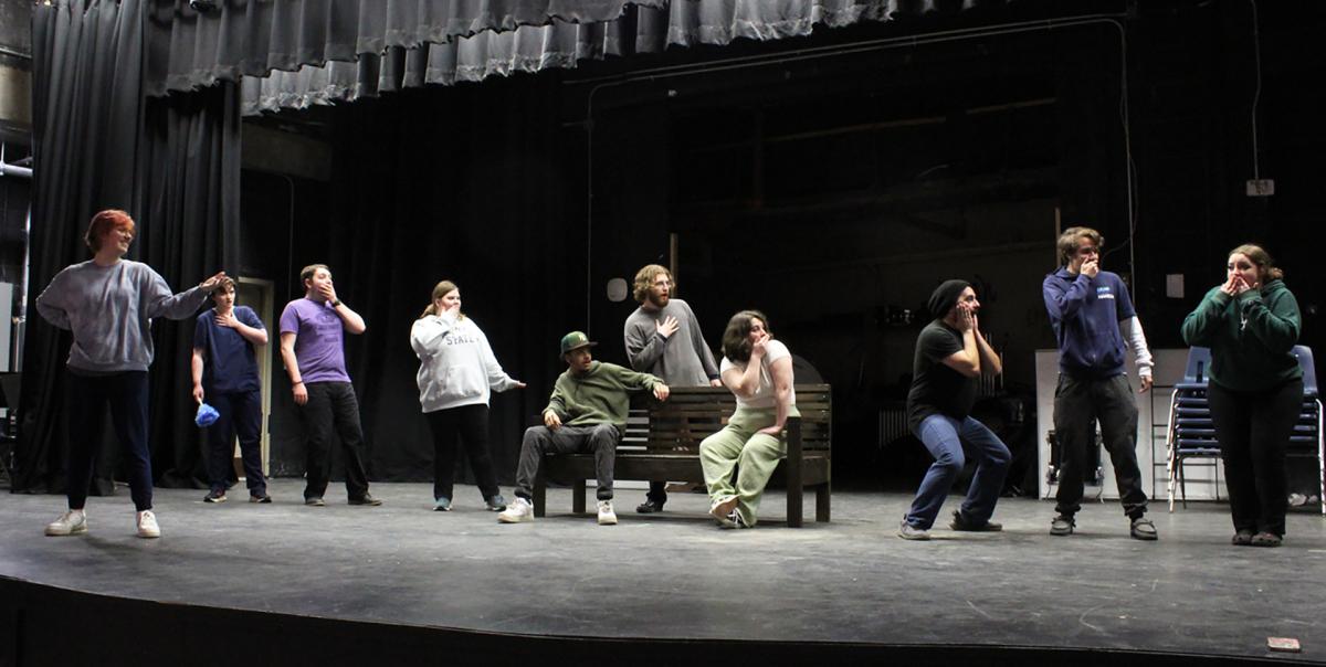 Students rehearse for an upcoming play