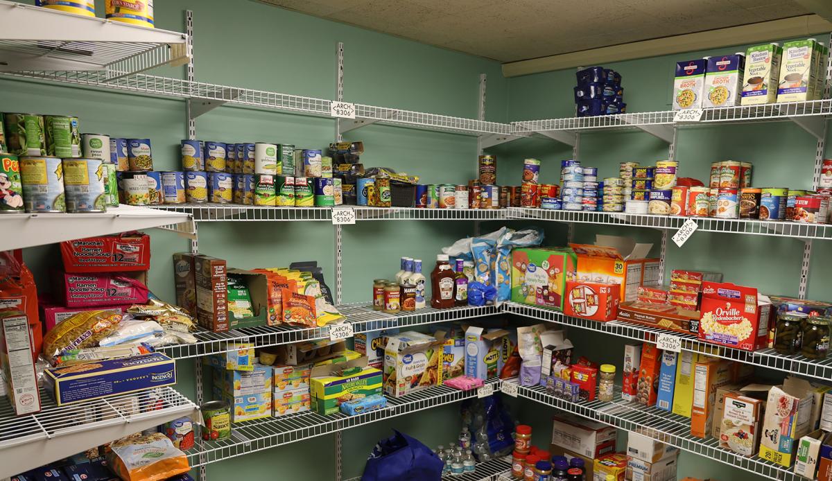 food on the shelf at the food pantry