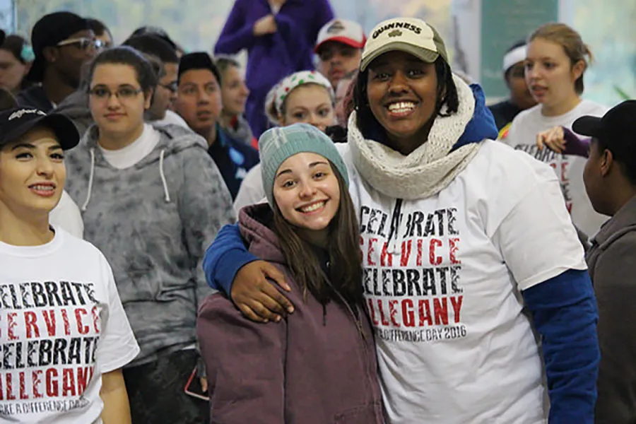 students gathered for day of service