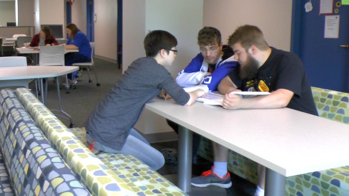 Students collaborate in Student Success Center