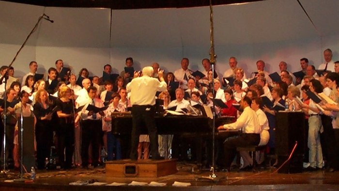 Anthony Cappadonia directs an Alfred State Alumni Choir during a past Spring Concert. The 2023 Spring Concert is scheduled for April 23, 2023, at 2 p.m. in the Cappadonia Auditorium. 