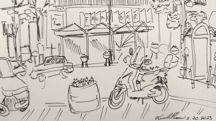 One of the sketches done by Vina Pham during her time in Sorrento, Italy.
