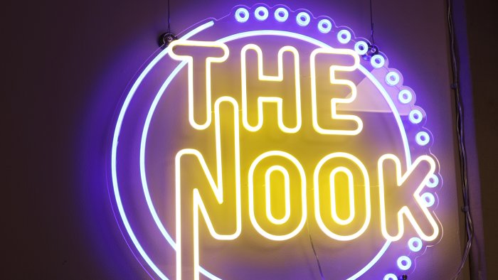 The sign for "The Nook"