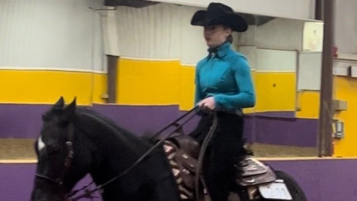 A western equestrian rider competes