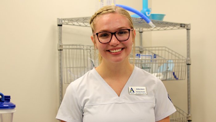 Ashley Ameis in the nursing lab