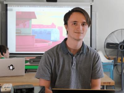 Aidan Wilson in computer lab