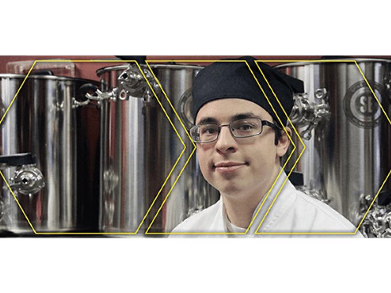 Jacob Clark in chef hat and coat