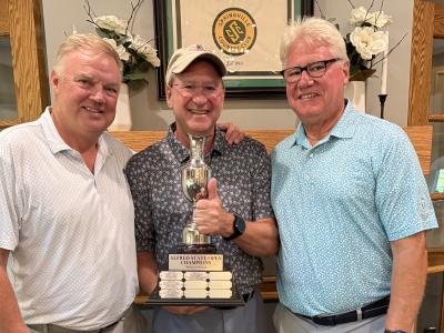 2025 Alfred Open champs with their trophy, missing Dave Bellso