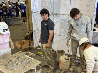 students try masonry