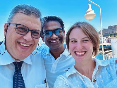 Student intern with her fellow employees