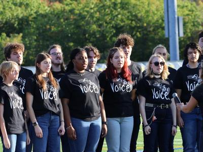 group of students singing